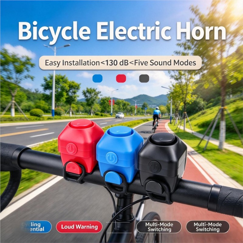 Bike Bell Electronic Loud Horn - بوق دراجة كهربائية عالي الصوت 120