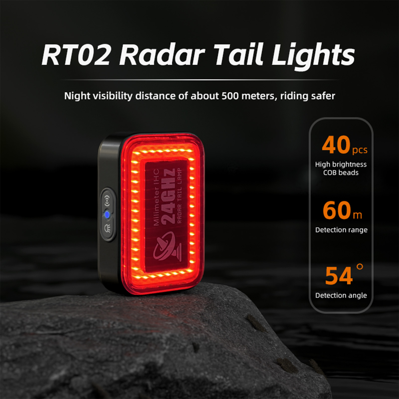 Cycling Radar Tail Light Rear Warning - CYCLAMI الذكية دراجة الرادار الذيل ضوء