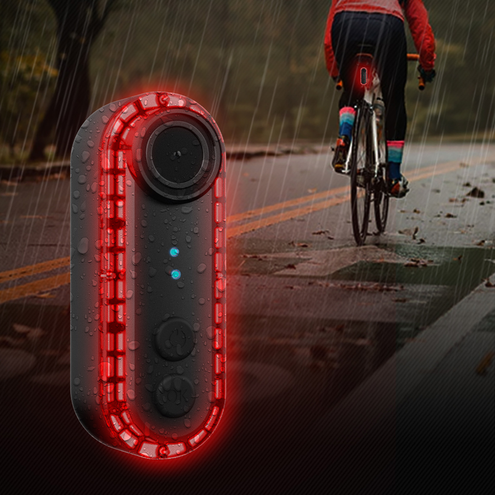 Bike Tail Light With Camera 1080P - كاميرا دراجة مع ضوء خلفي، بدقة