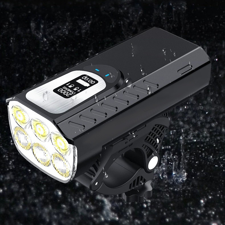 Bike Headlight 2000 Lumens Rechargeable - مصباح أمامي للدراجة فائق السطوع 2000