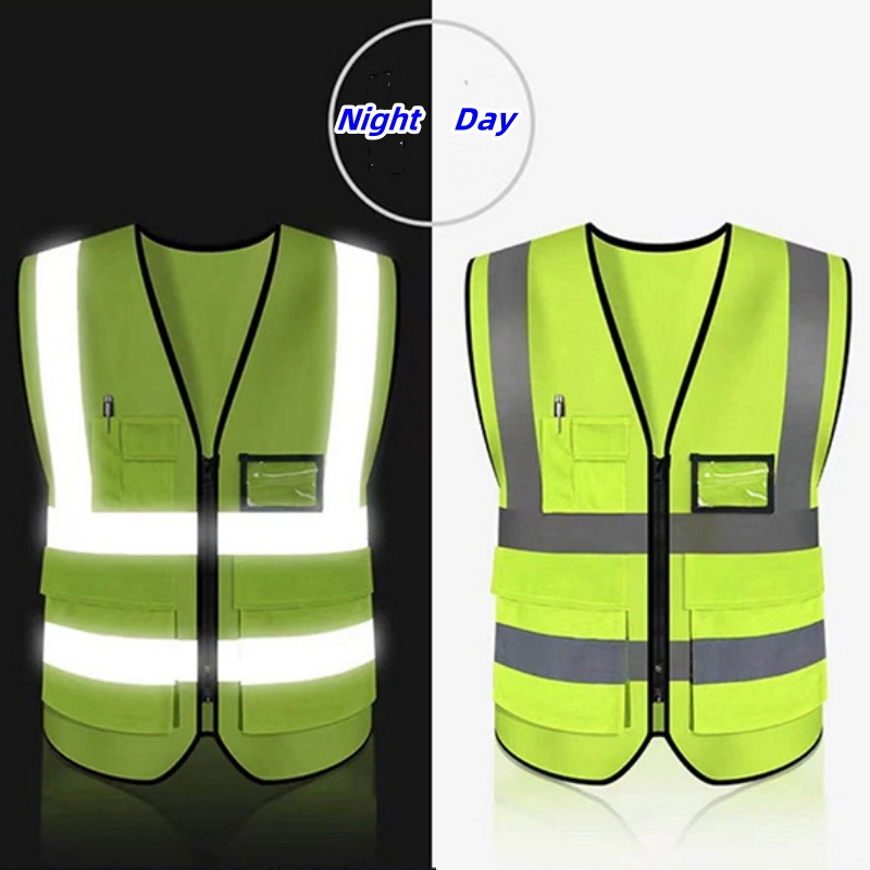 Reflective Cycling Vest High Visibility - وضوح عالية للسلامة الليلية، صدرية بشريط