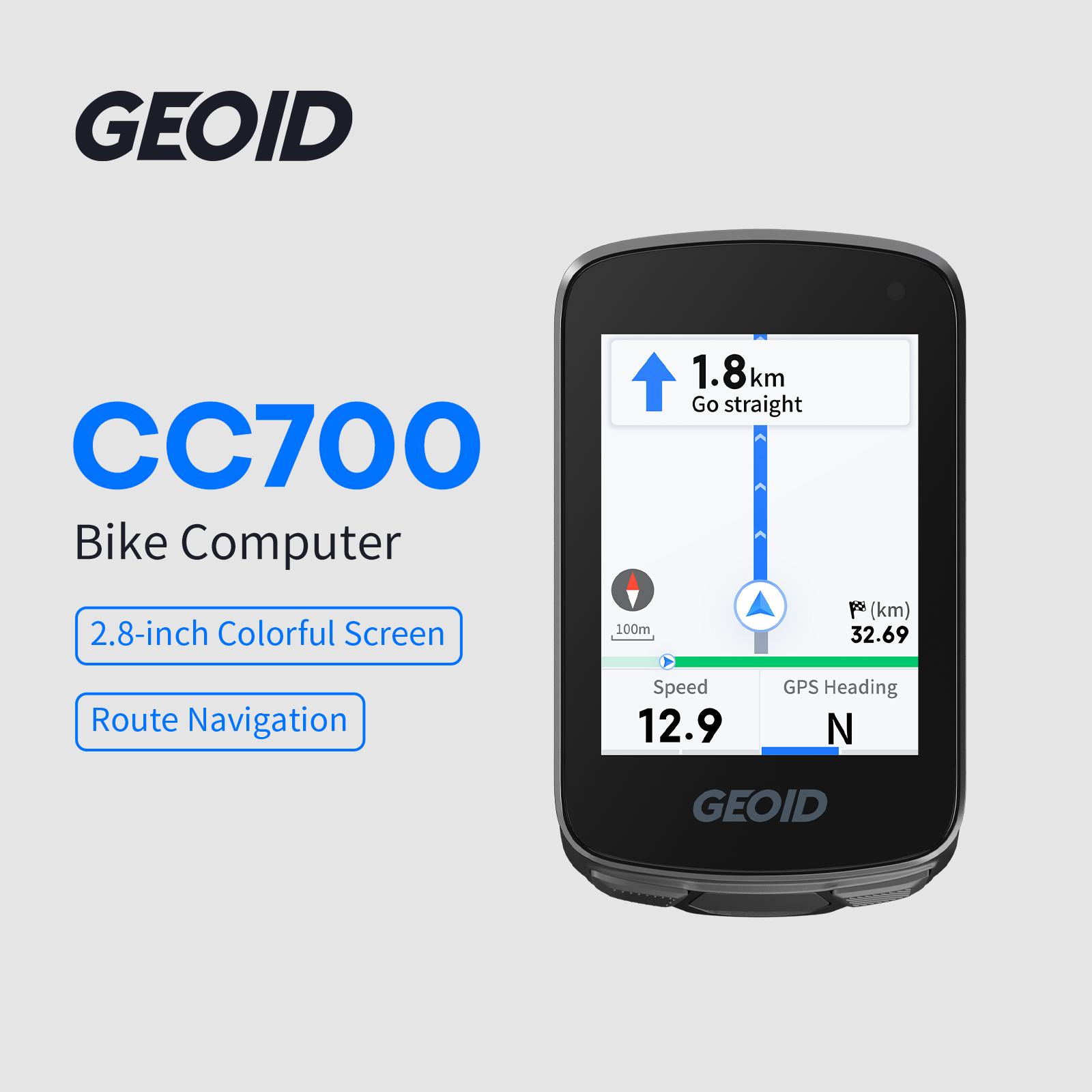 Cycling Computer Gps Wireless Color Screen - GEOID CC700 GPS دراجة الكمبيوتر 2.8