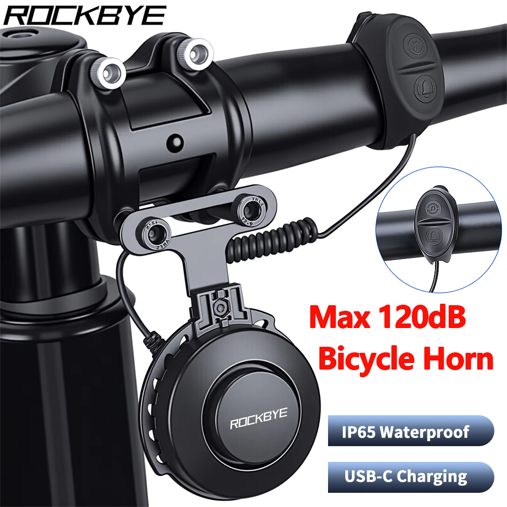 Bike Bell Electronic Loud Horn - Rockbye مقاوم للماء دراجة سكوتر الإلكترونية