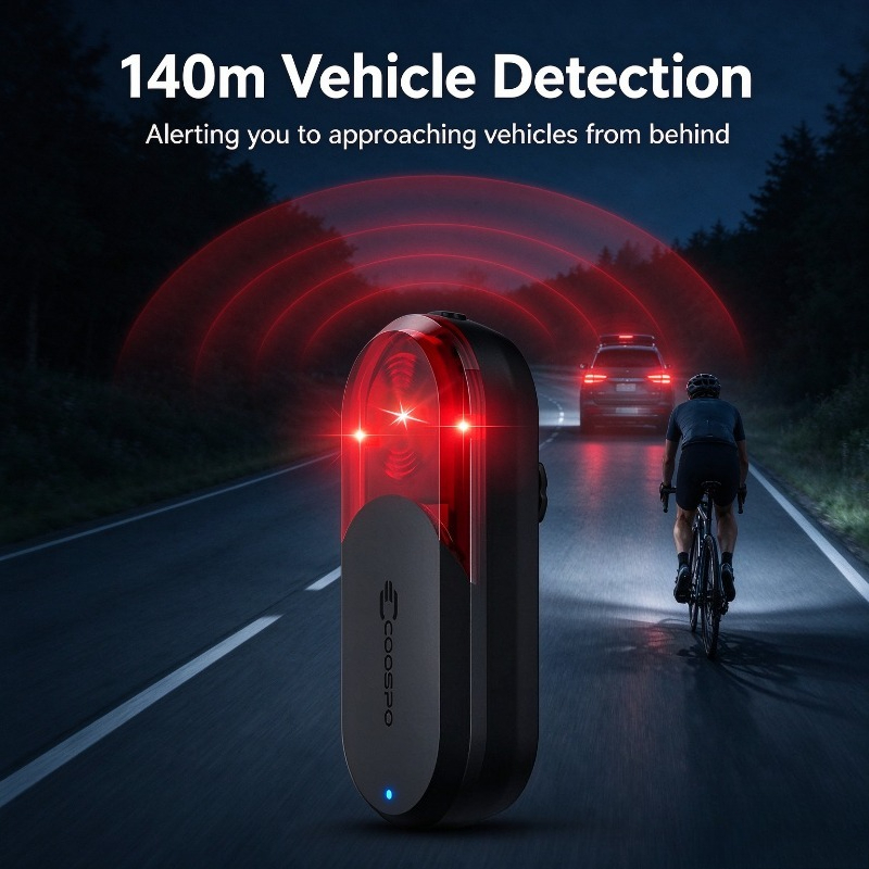 Cycling Radar Tail Light Rear Warning - مصباح خلفي ذكي للدراجات من نوع