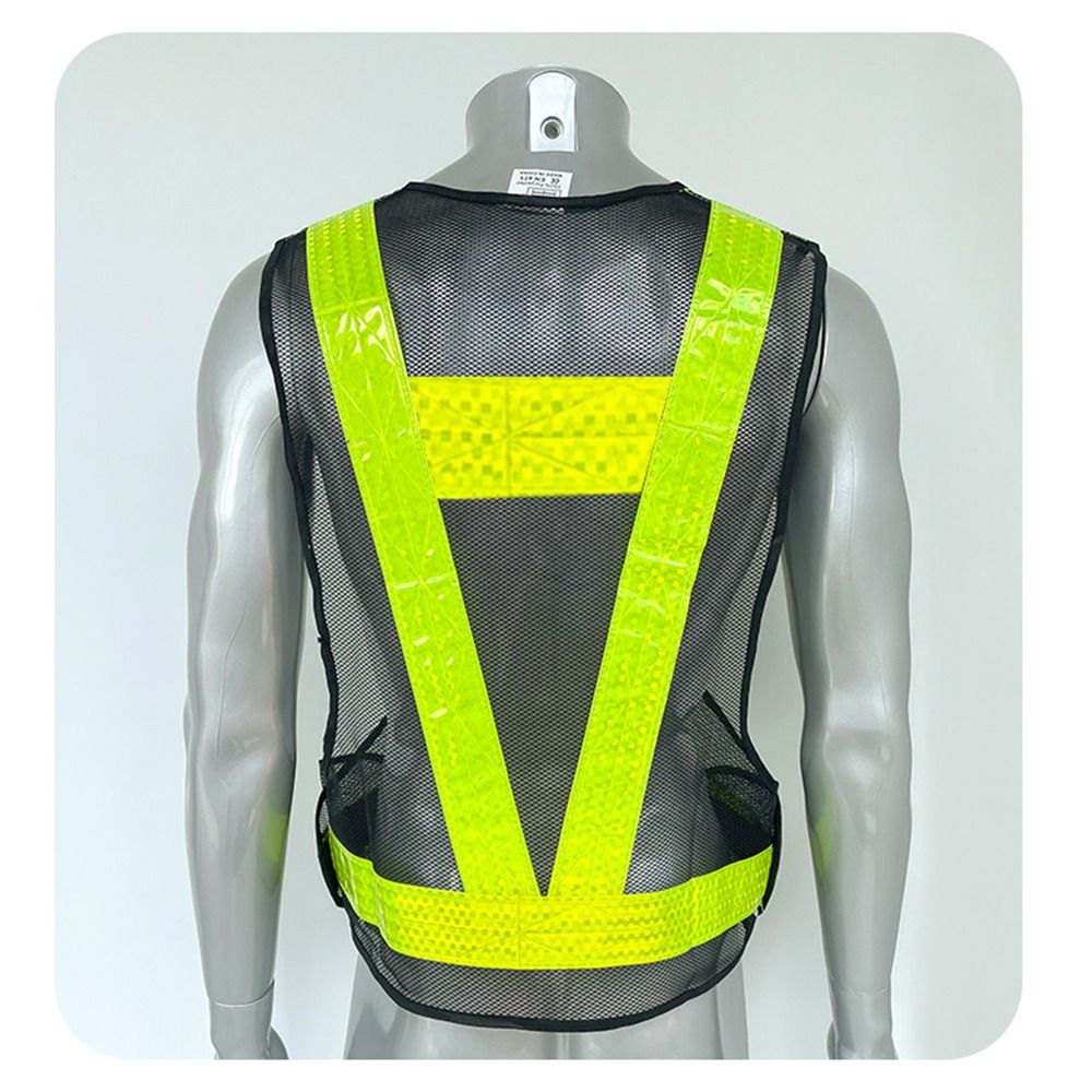 Reflective Cycling Vest High Visibility - V شكل سترة عاكسة شعرية الأشرطة