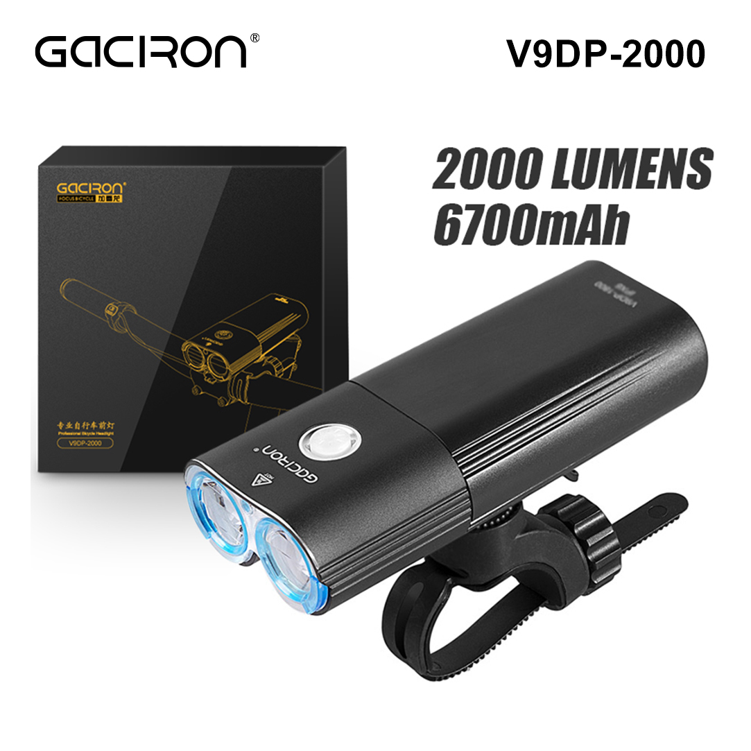 Bike Headlight 2000 Lumens Rechargeable - مصباح أمامي للدراجة GACIRON V9DP-2000 بقوة