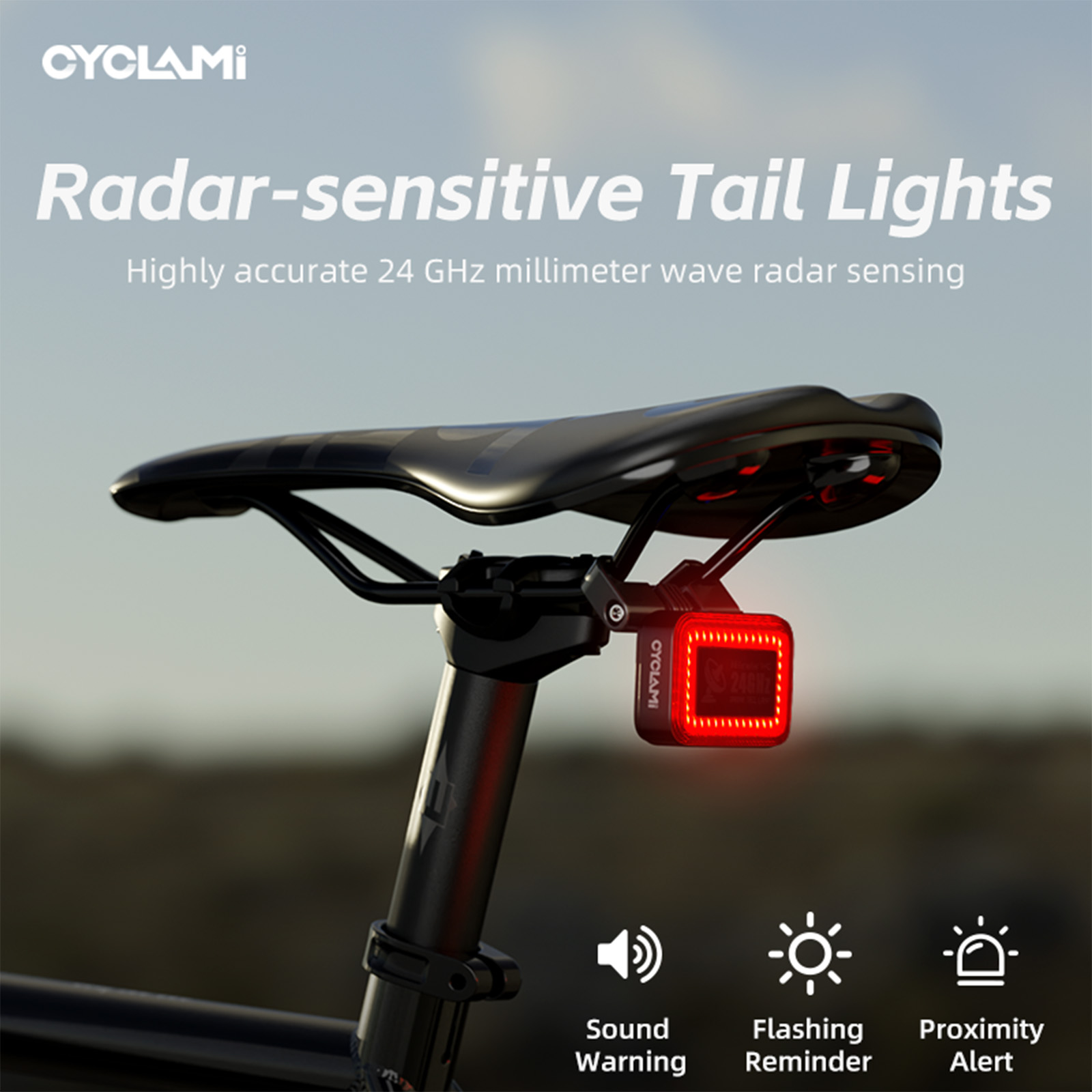 CYCLAMI الذكية دراجة الرادار ا - مراجعة Cycling Radar Tail Light Rear Warning وسعره