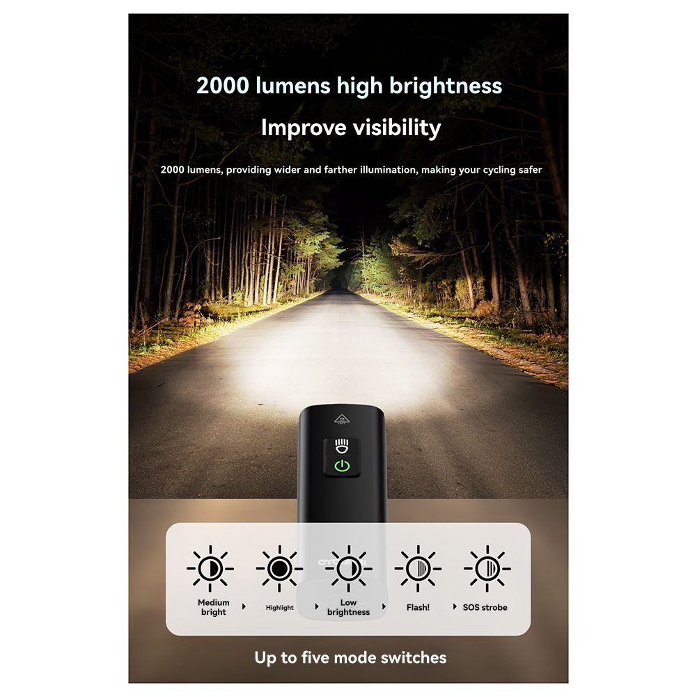 CYCLAMI LED قابلة للشحن إضاءة  - مراجعة Bike Headlight 2000 Lumens Rechargeable وسعره