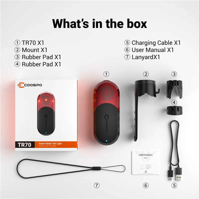 ضوء خلفي للدراجات من نوع COOSP - مراجعة Cycling Radar Tail Light Rear Warning وسعره