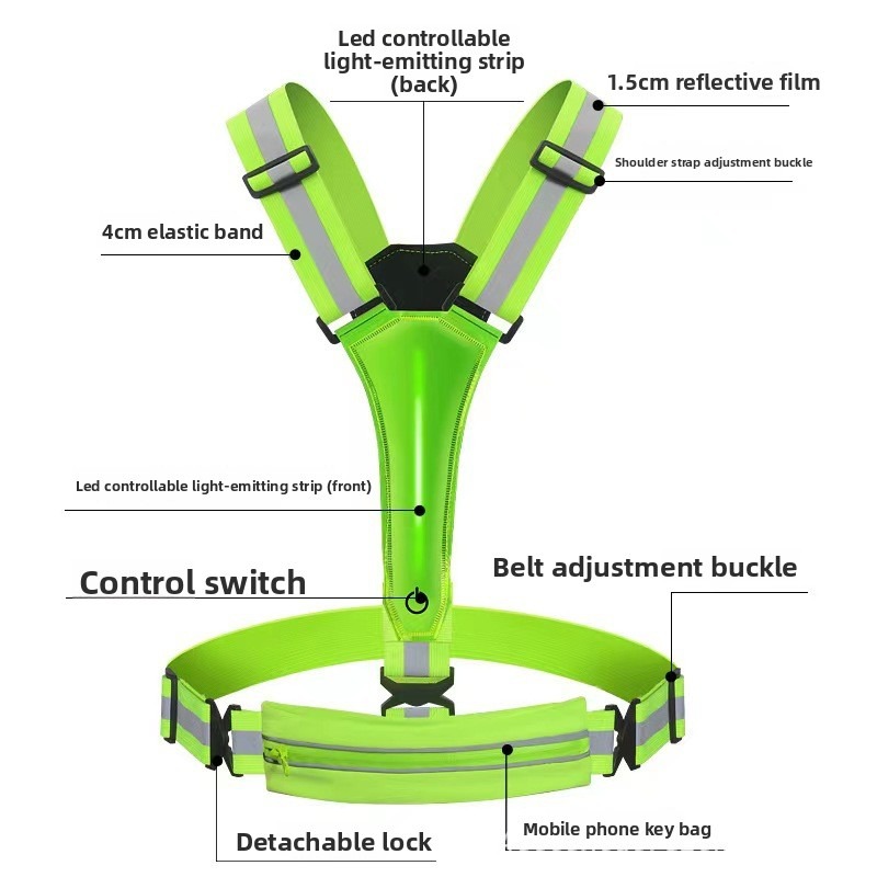 سترة عاكسة مضيئة بتقنية LED عا - مراجعة Reflective Cycling Vest High Visibility وسعره