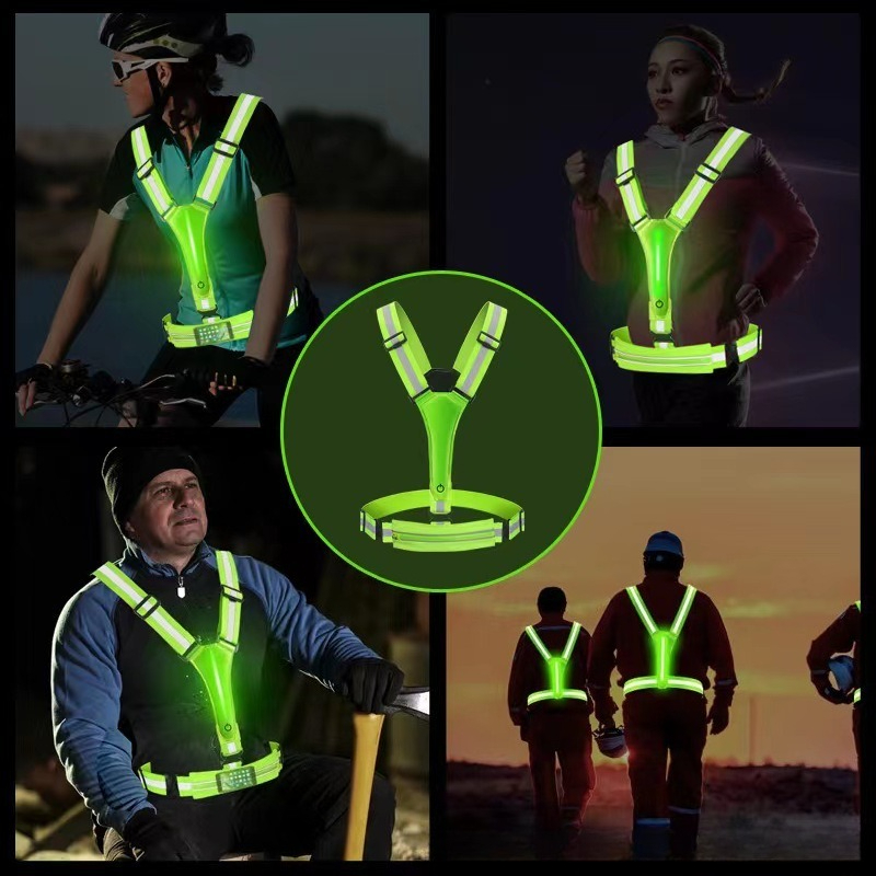 سترة عاكسة مضيئة بتقنية LED عا - مراجعة Reflective Cycling Vest High Visibility وسعره