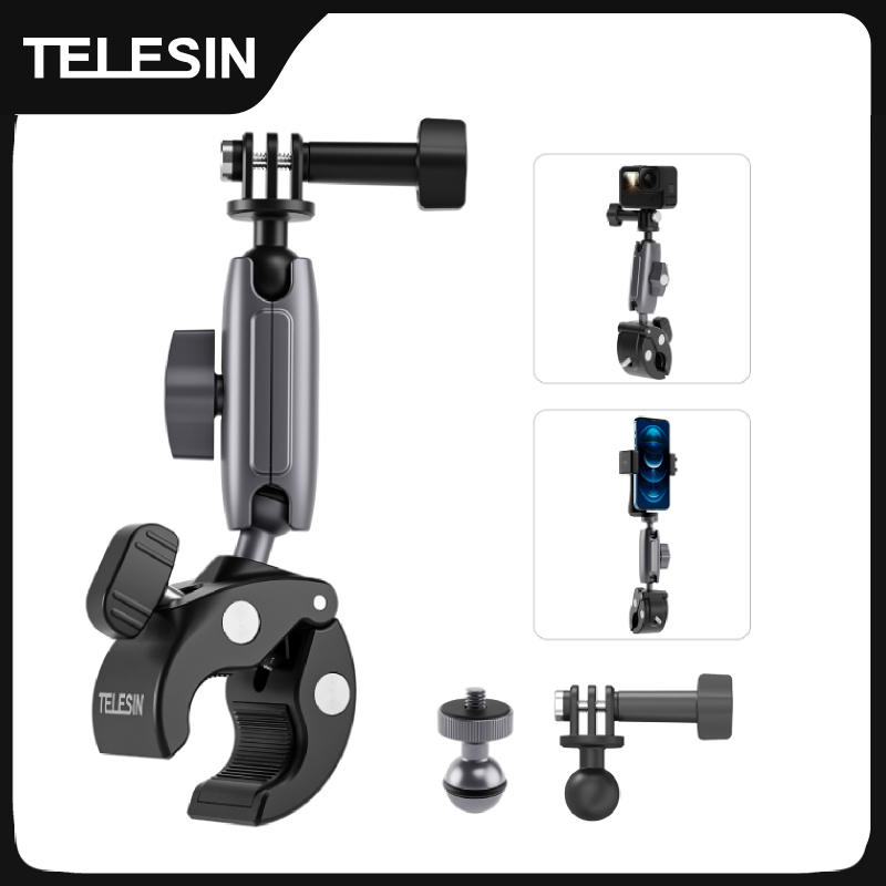 TELESIN دراجة نارية دراجة السك - مراجعة Action Camera Bike Mount Aluminum وسعره
