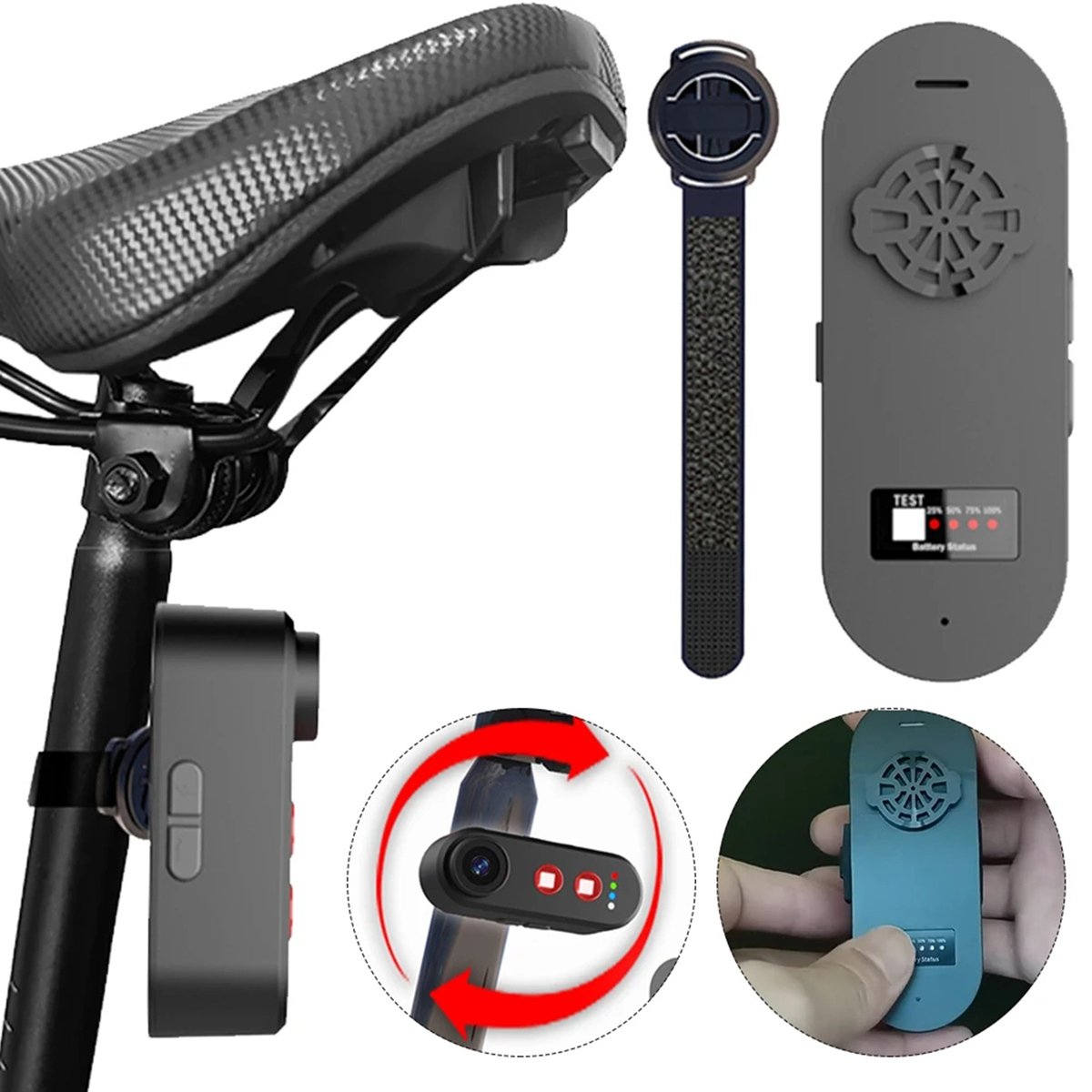 كاميرا A61P مع ضوء خلفي بزاوية - مراجعة Bike Tail Light With Camera 1080P وسعره
