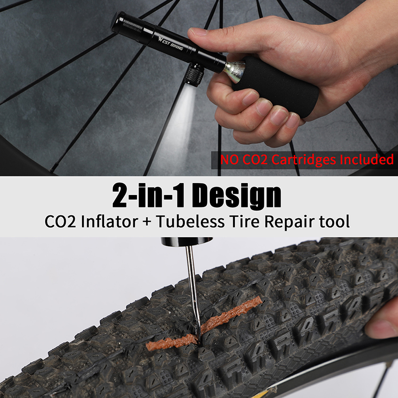 غرب ركوب الدراجات 2 في 1 منفاخ - مراجعة Co2 Tire Inflator Bike Repair وسعره