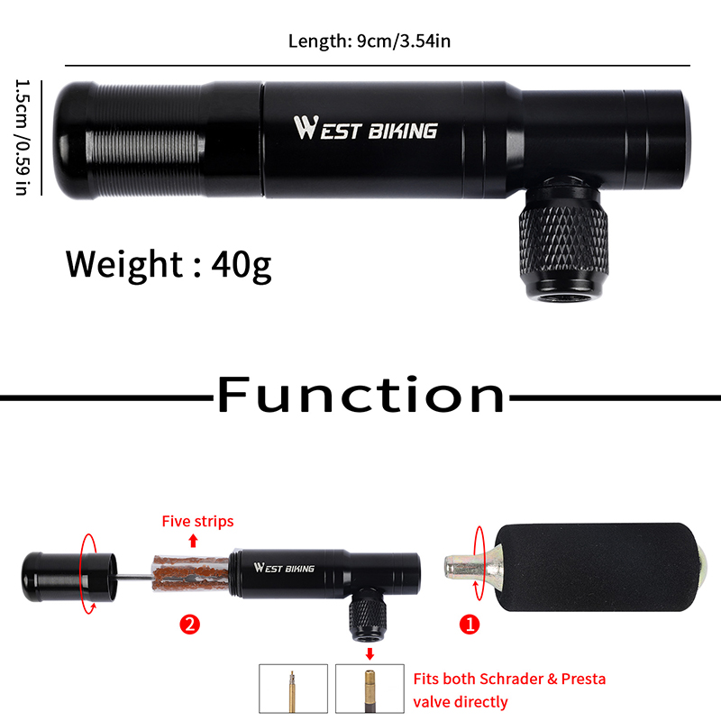 غرب ركوب الدراجات 2 في 1 منفاخ - مراجعة Co2 Tire Inflator Bike Repair وسعره