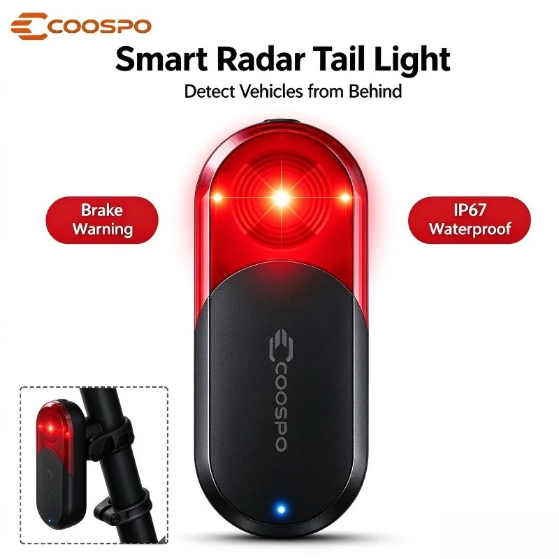 مصباح خلفي للدراجة COOSPO TR70 - مراجعة Cycling Radar Tail Light Rear Warning وسعره