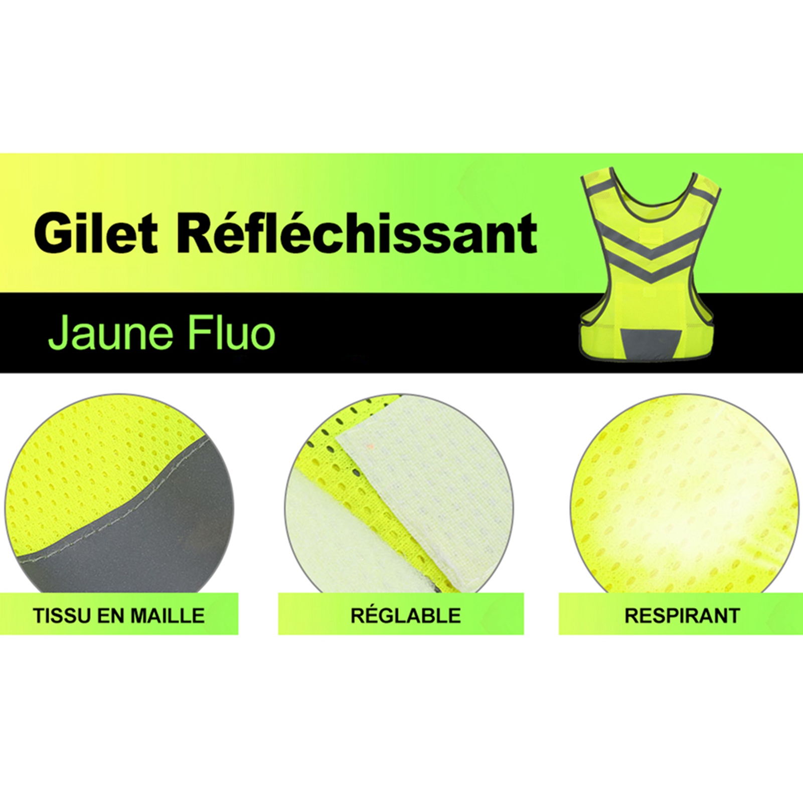 سترة أمان عاكسة قابلة للتعديل  - مراجعة Reflective Cycling Vest High Visibility وسعره