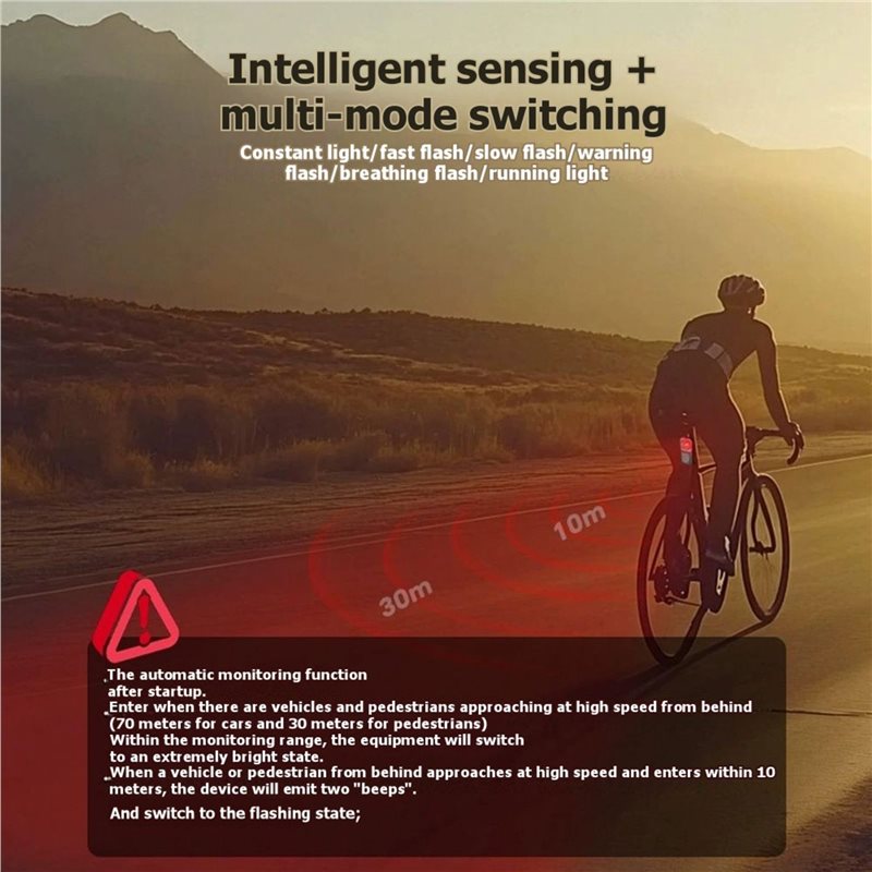 مصباح خلفي قابل للشحن عبر USB  - مراجعة Cycling Radar Tail Light Rear Warning وسعره