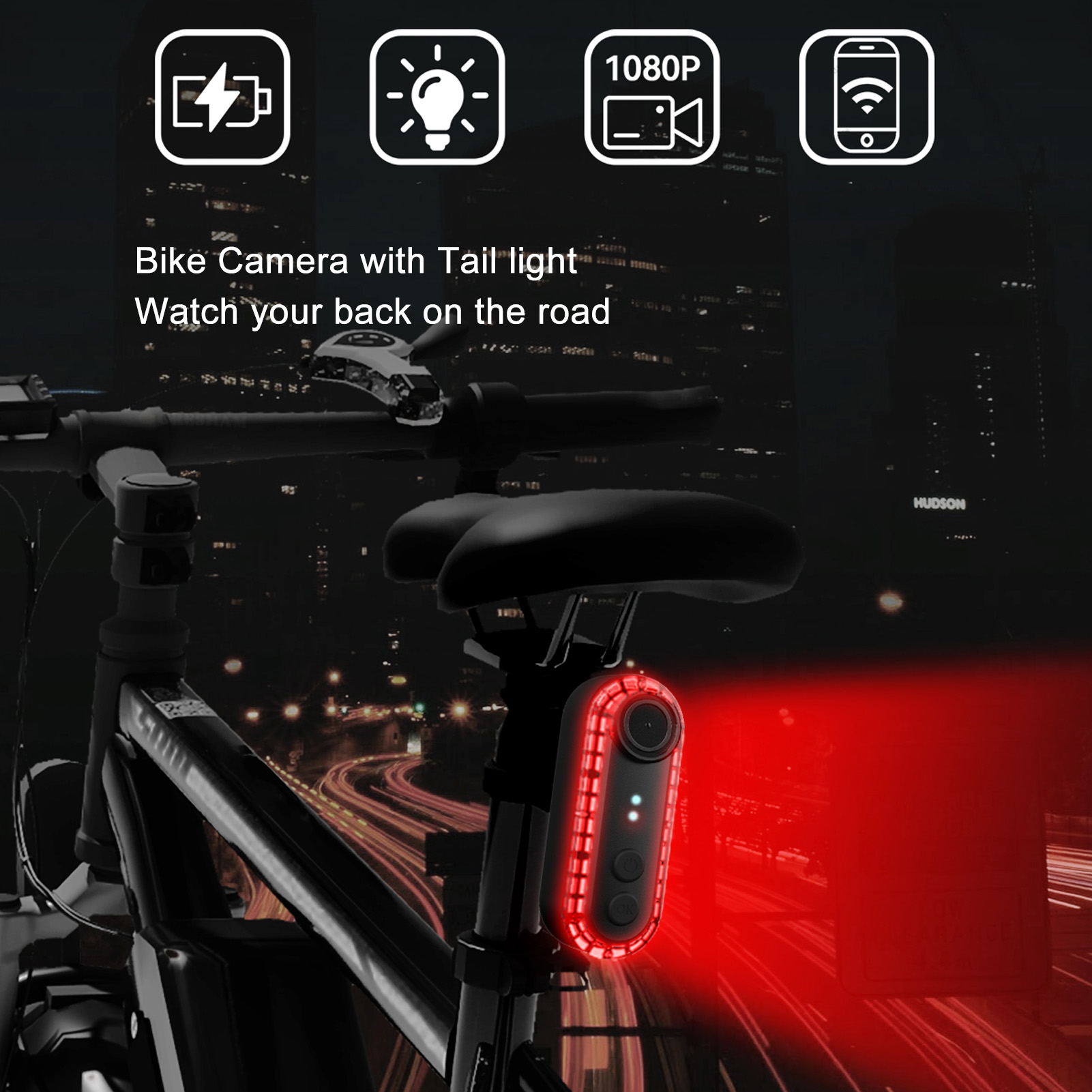 كاميرا دراجة جديدة مع ضوء خلفي - مراجعة Bike Tail Light With Camera 1080P وسعره