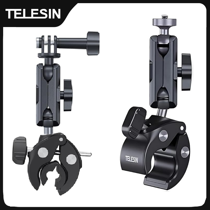 TELESIN كاميرا المشبك جبل دراج - مراجعة Action Camera Bike Mount Aluminum وسعره