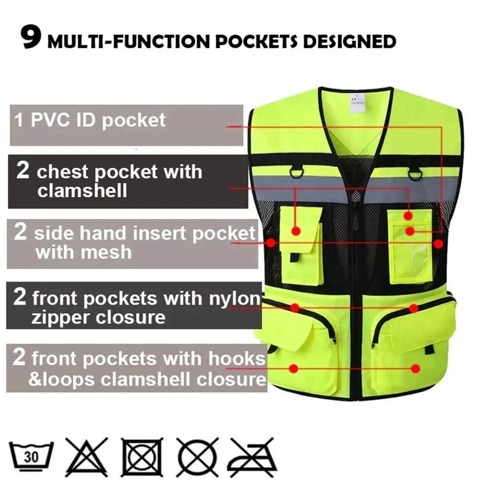ملابس أمان عالية الوضوح ملابس  - مراجعة Reflective Cycling Vest High Visibility وسعره