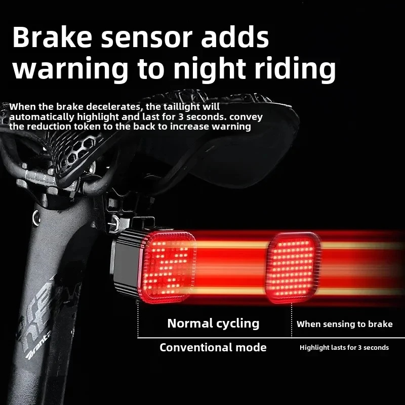 6 نماذج ذكية الفرامل الاستشعار - مراجعة Smart Bike Brake Sensor Rear Light وسعره