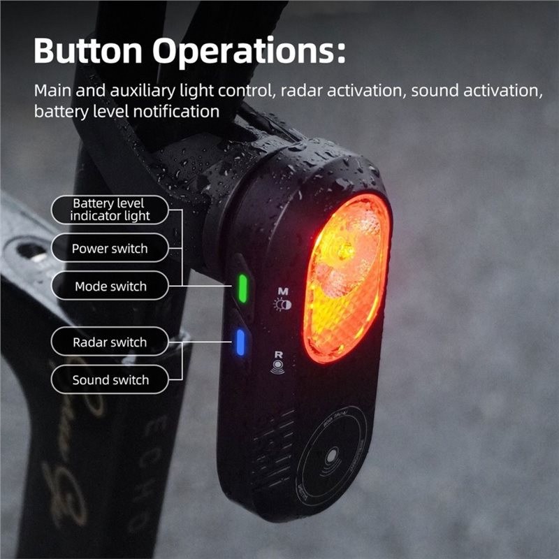 مصباح خلفي للدراجة NEWABKG مع  - مراجعة Cycling Radar Tail Light Rear Warning وسعره
