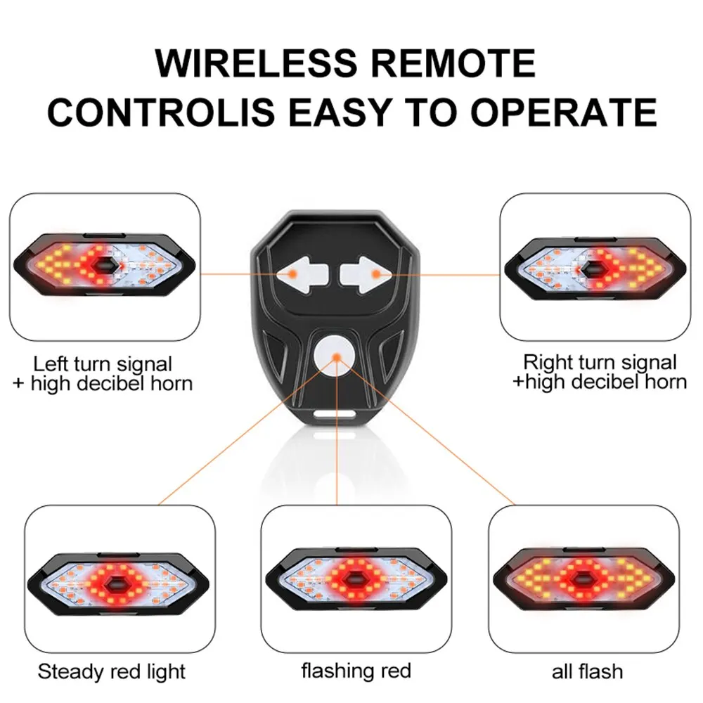 ضوء خلفي للدراجة مع إشارة انعط - مراجعة Turn Signal Bike Light Wireless Remote وسعره