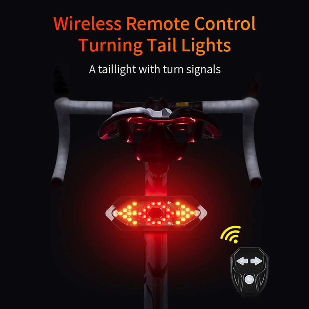 ضوء خلفي للدراجة مع إشارة انعط - مراجعة Turn Signal Bike Light Wireless Remote وسعره