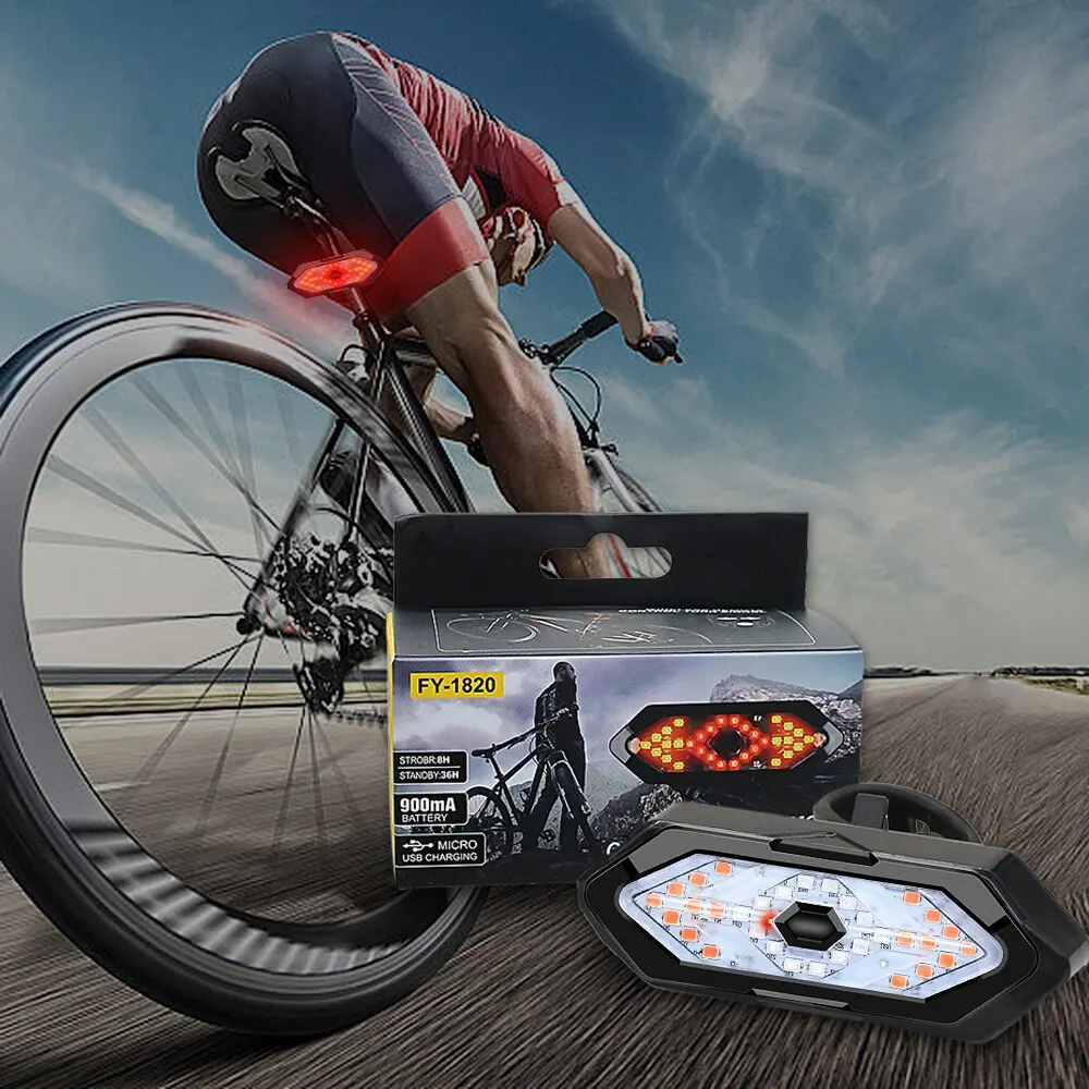ضوء خلفي للدراجة مع إشارة انعط - مراجعة Turn Signal Bike Light Wireless Remote وسعره