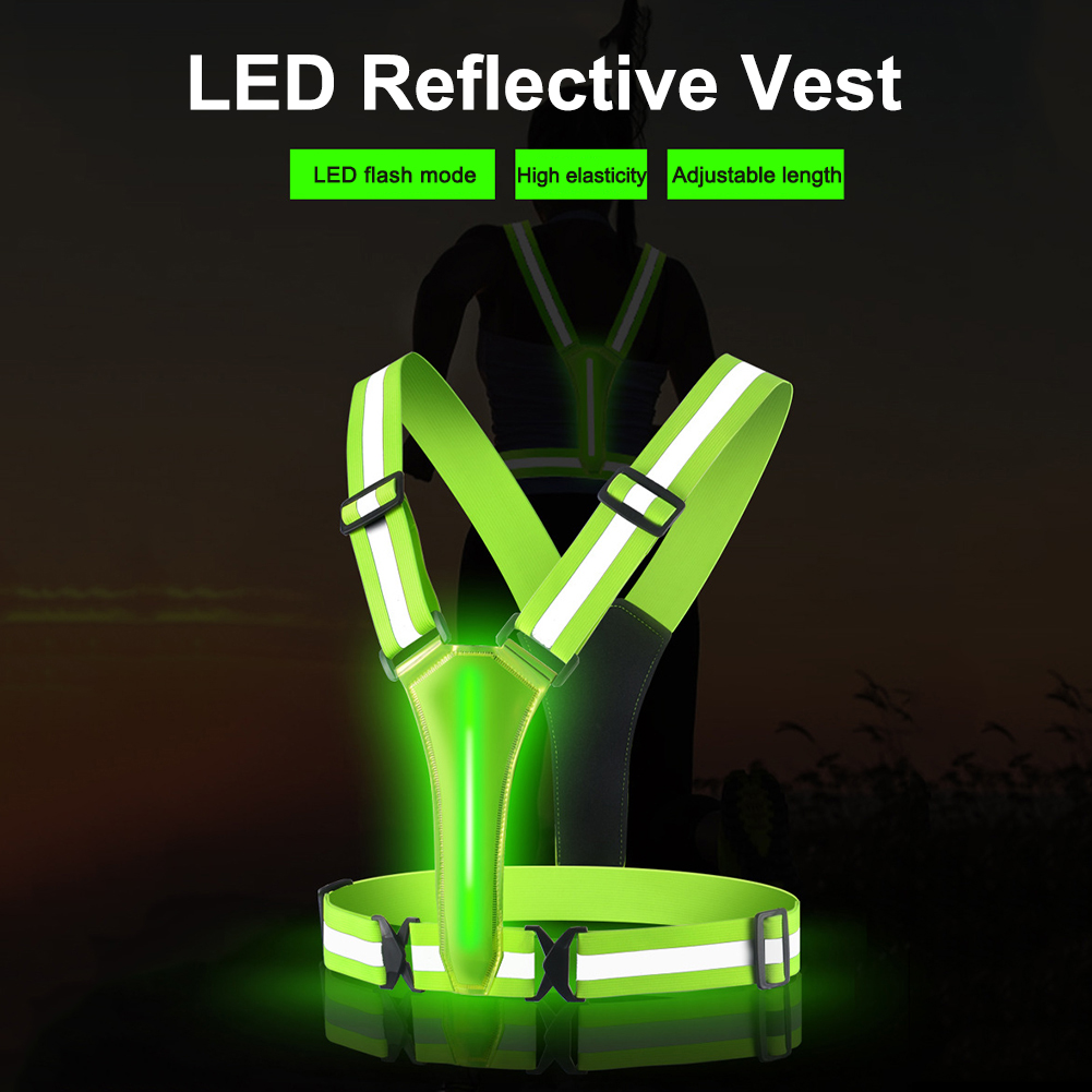سترة جري مضيئة LED قابلة للتعد - مراجعة Reflective Cycling Vest High Visibility وسعره