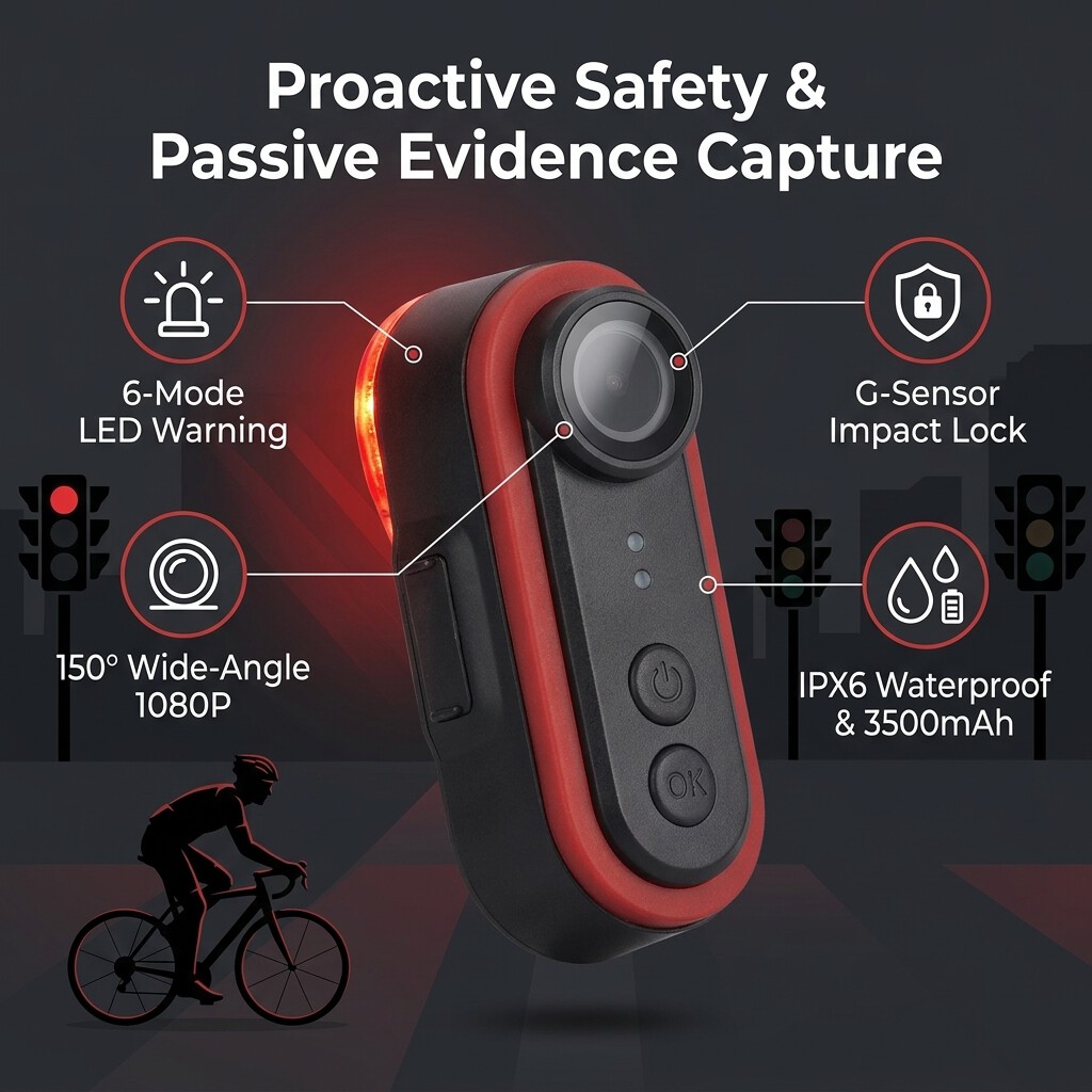 كاميرا دراجة محمولة صغيرة مع ض - مراجعة Bike Tail Light With Camera 1080P وسعره