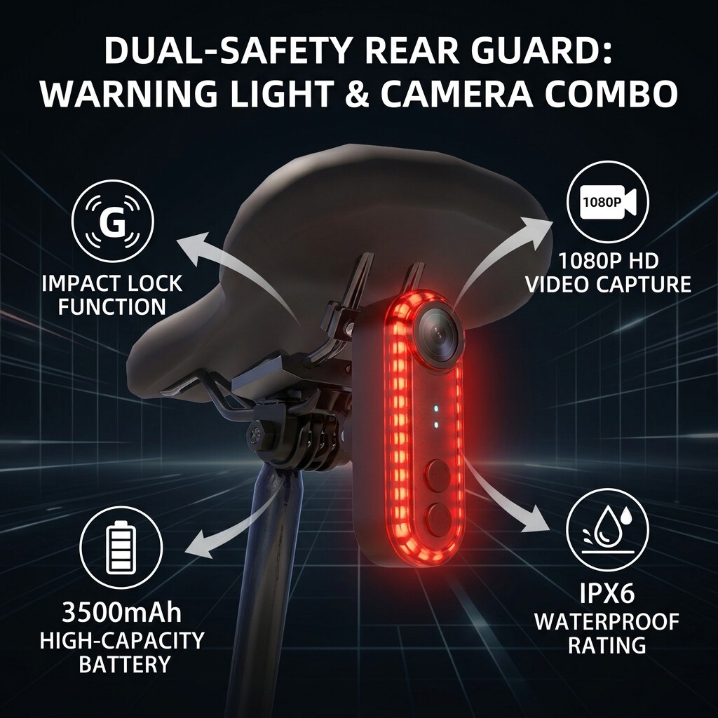 كاميرا دراجة محمولة صغيرة مع ض - مراجعة Bike Tail Light With Camera 1080P وسعره
