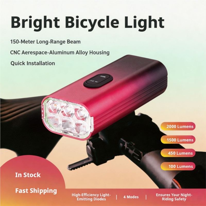 مصباح أمامي للدراجة بقوة 2000  - مراجعة Bike Headlight 2000 Lumens Rechargeable وسعره