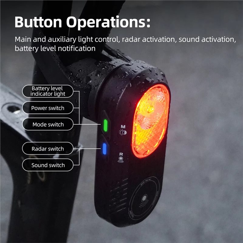 مصباح خلفي للدراجة HOTB72A LA1 - مراجعة Cycling Radar Tail Light Rear Warning وسعره