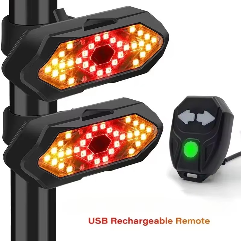 ضوء خلفي للدراجة يعمل بالتحكم  - مراجعة Turn Signal Bike Light Wireless Remote وسعره