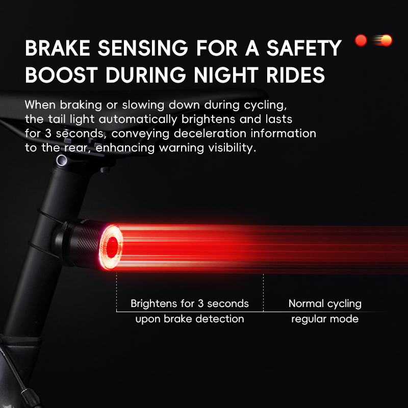 ROCKBROS دراجة الذكية الخلفية  - مراجعة Smart Bike Brake Sensor Rear Light وسعره