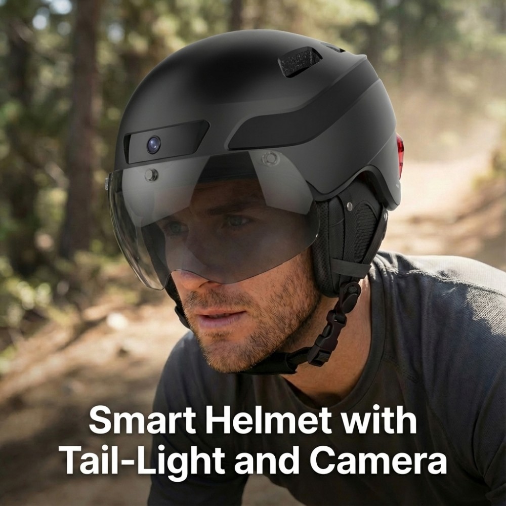 خوذات ذكية مزودة بكاميرا 1080P - مراجعة Bike Tail Light With Camera 1080P وسعره