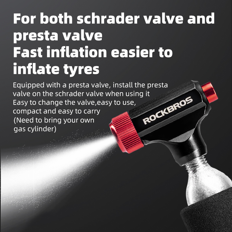 رأس نفخ الهواء CO2 من ROCKBROS - مراجعة Co2 Tire Inflator Bike Repair وسعره