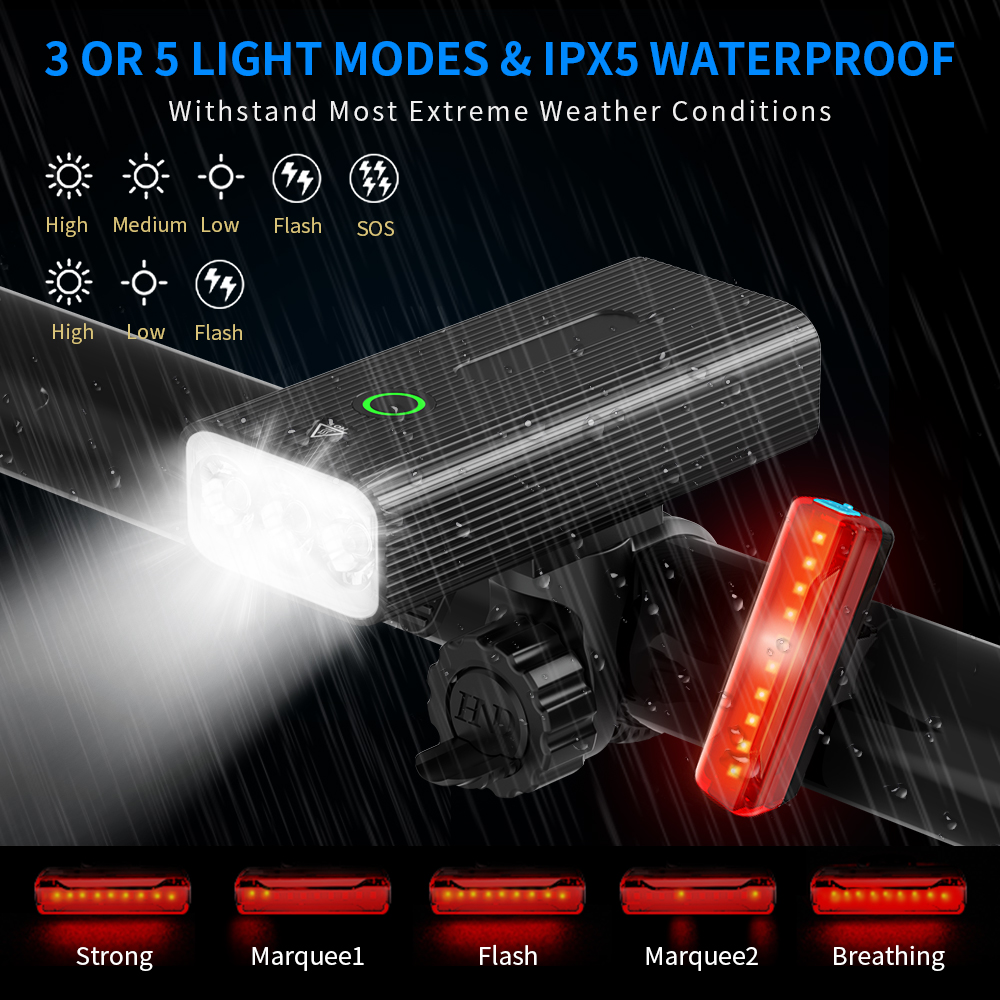 إكسسوارات mtb أمامية وخلفية لل - مراجعة Bike Headlight 2000 Lumens Rechargeable وسعره