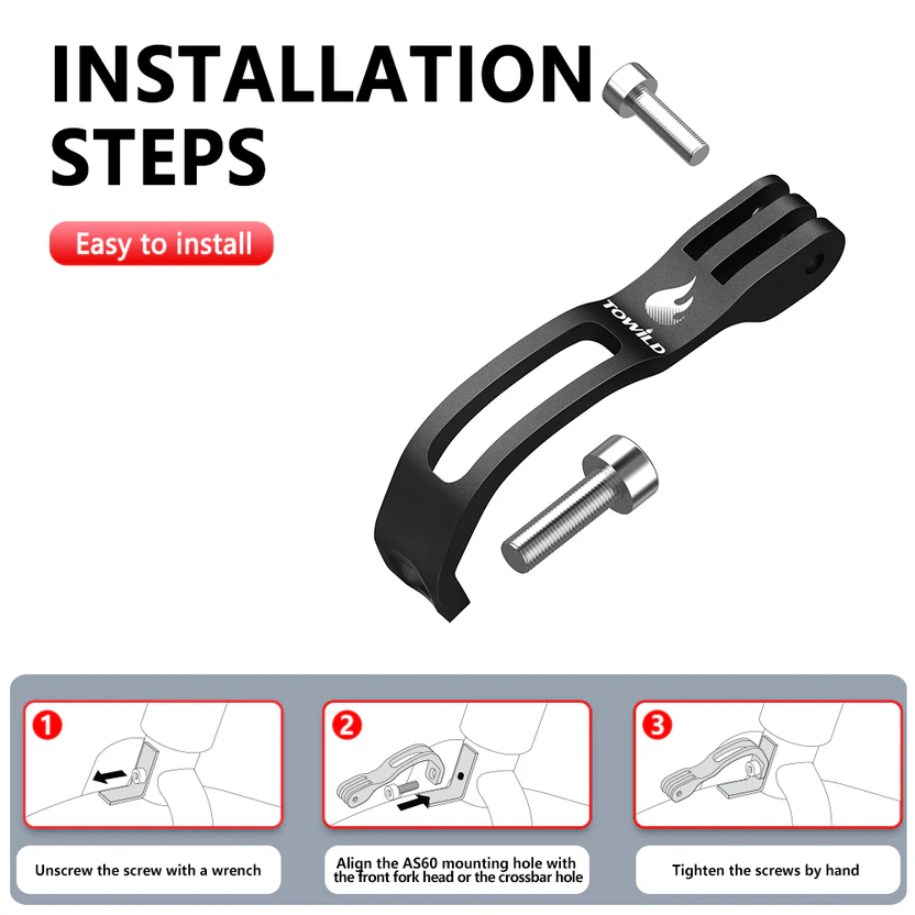 حامل تثبيت المصباح الأمامي TOW - مراجعة Action Camera Bike Mount Aluminum وسعره