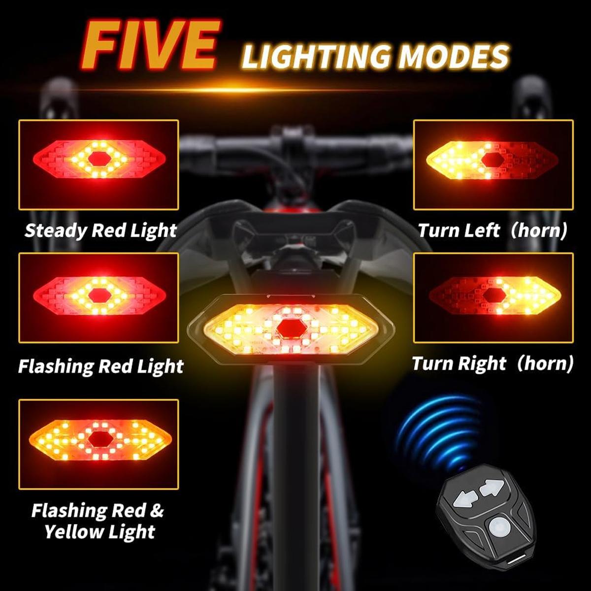 ضوء خلفي لاسلكي للدراجات مع إش - مراجعة Turn Signal Bike Light Wireless Remote وسعره