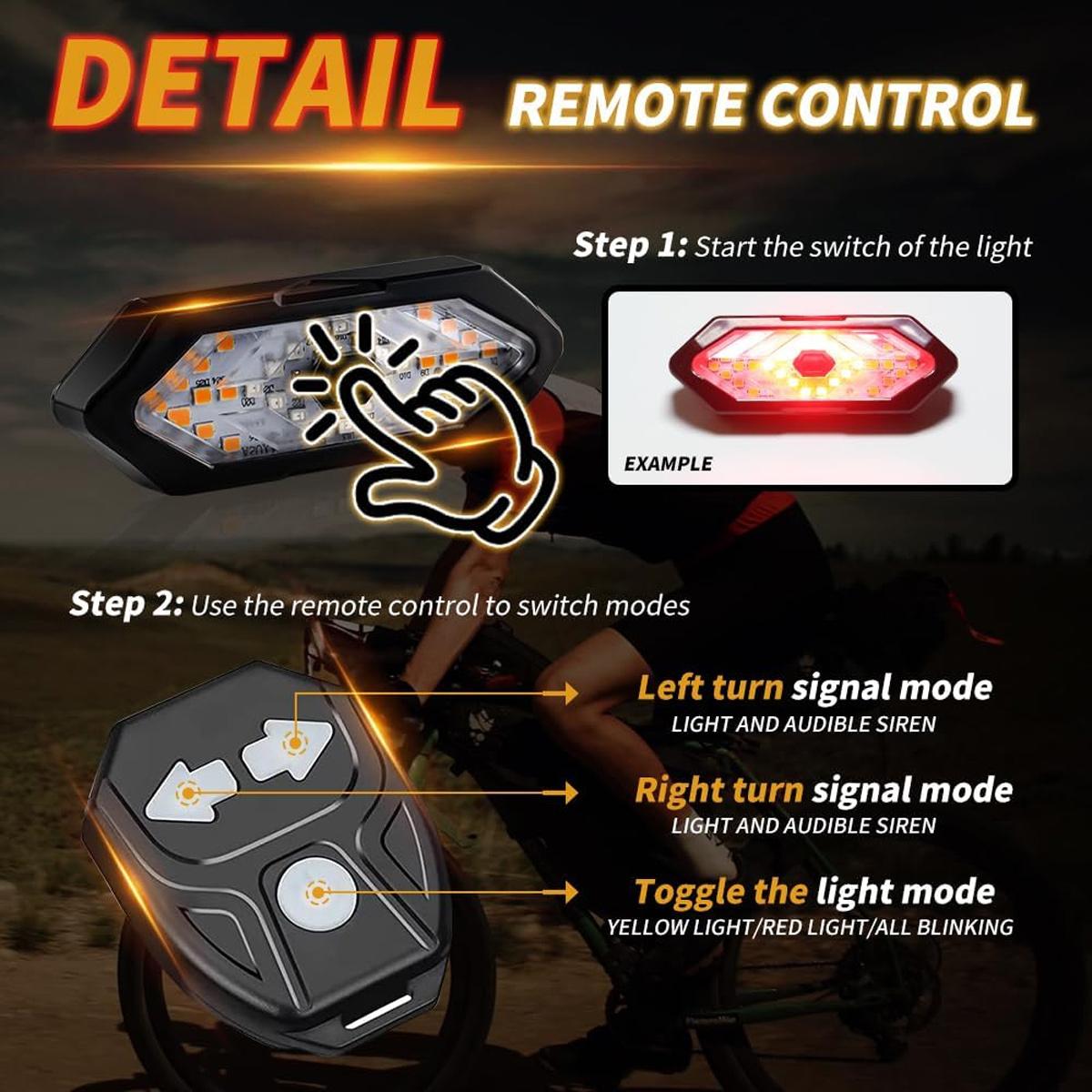 ضوء خلفي لاسلكي للدراجات مع إش - مراجعة Turn Signal Bike Light Wireless Remote وسعره