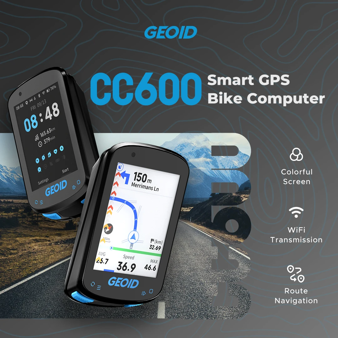 Geoid CC600 دراجة الكمبيوتر شا - مراجعة Cycling Computer Gps Wireless Color Screen وسعره