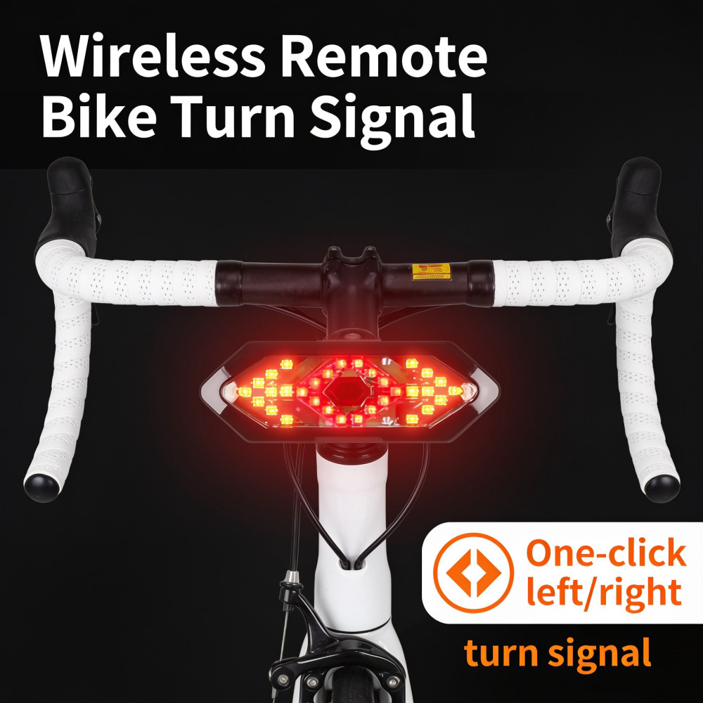 ضوء خلفي للدراجة مع إشارة انعط - مراجعة Turn Signal Bike Light Wireless Remote وسعره