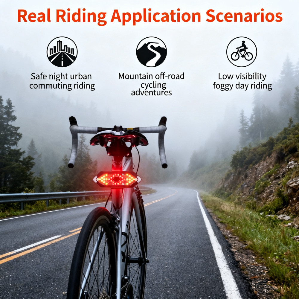 ضوء خلفي للدراجة مع إشارة انعط - مراجعة Turn Signal Bike Light Wireless Remote وسعره